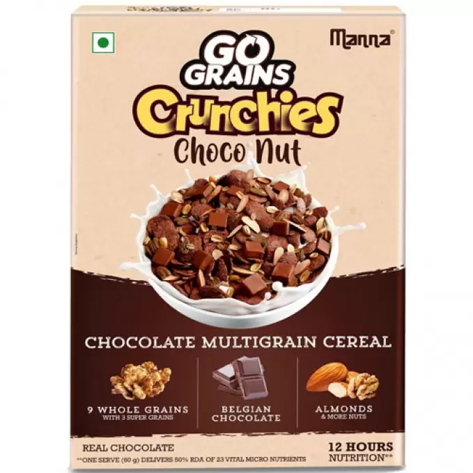 MANNA GO GRAINS CRUNCHIES CHOCO NUT 300GM 300 gm