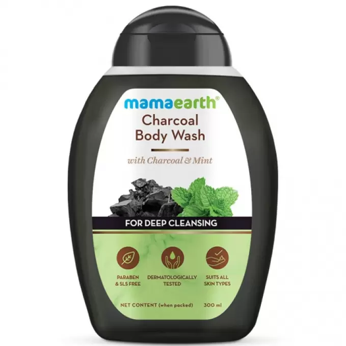 MAMAEARTH CHARCOAL & MINT  BODY WASH  300 ml