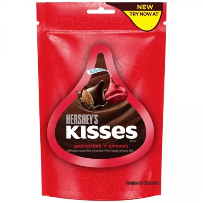 HERSHEY S KISSES DARK ALMONDS 100.8 gm