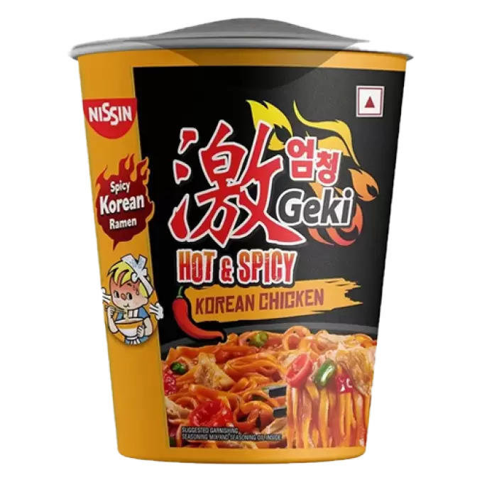 NISSIN HOT&SPICY KOREAN CHICKEN CUP NOODLES 70GM 70 gm