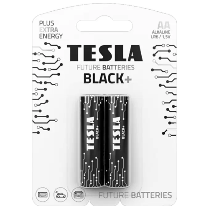 TESLA BLACK BATTERY AA LR6 2 pcs