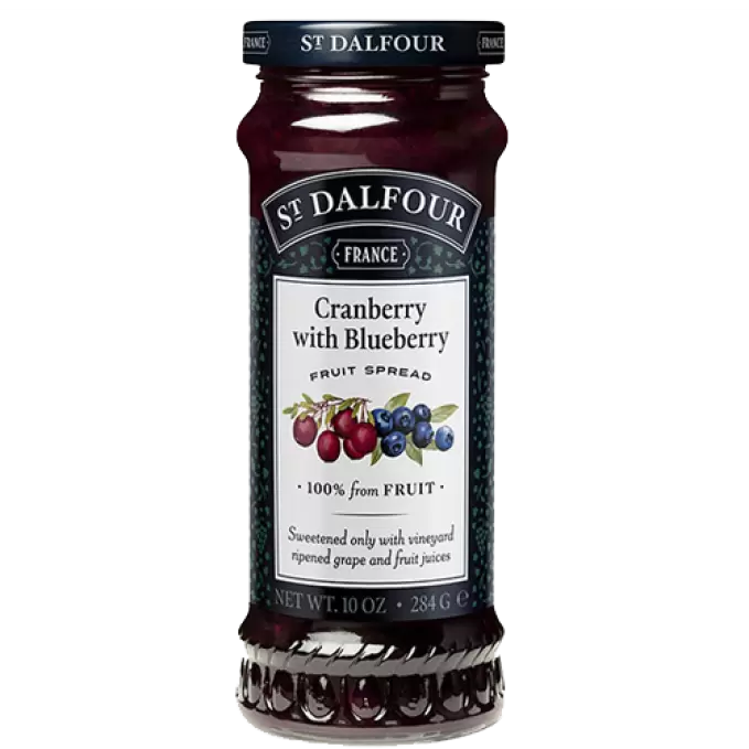 ST DALFOUR CRANBERRY WITH BLUEBERRY FRUIT SPREAD 284g 284 gm