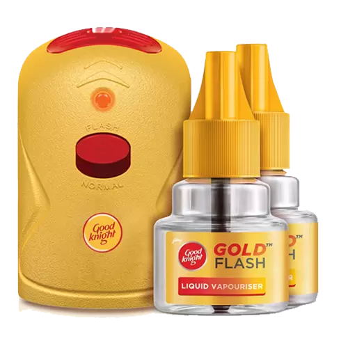 GOOD KNIGHT GOLD FLASH 2*45ml REFILLS+1MACHINE PACK 45 ml