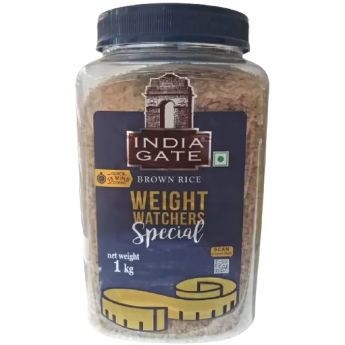 INDIA GATE BROWN RICE 1KG JAR 1 kg