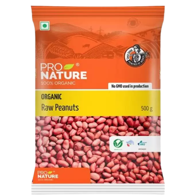 PRO NATURE ORGANIC RAW PEANUTS 500g 500 gm