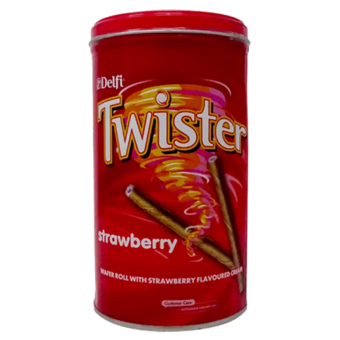 TWISTER ROLL WAFER STRAWBERRY 320GM TIN 320 gm