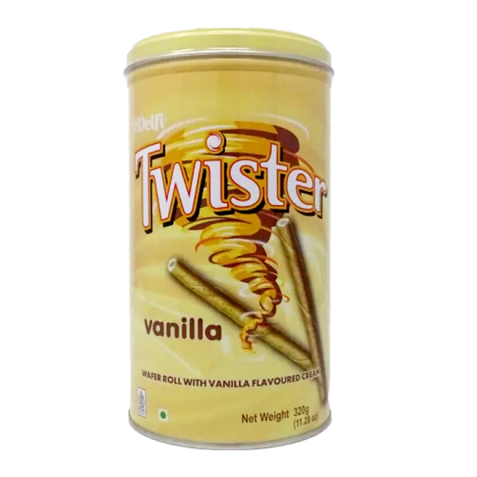 TWISTER ROLL WAFER VANILLA 320GM TIN 320 gm