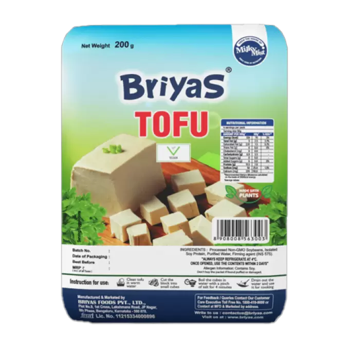 MILKY MIST BRIYAS TOFU PANEER 200G 200 gm