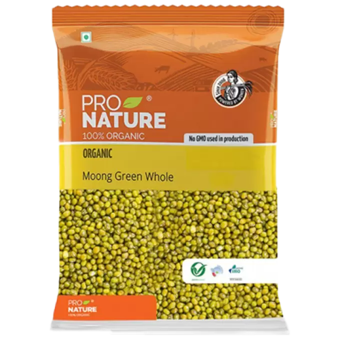 PRO NATURE ORGANIC MOONG GREEN WHOLE 500 gm