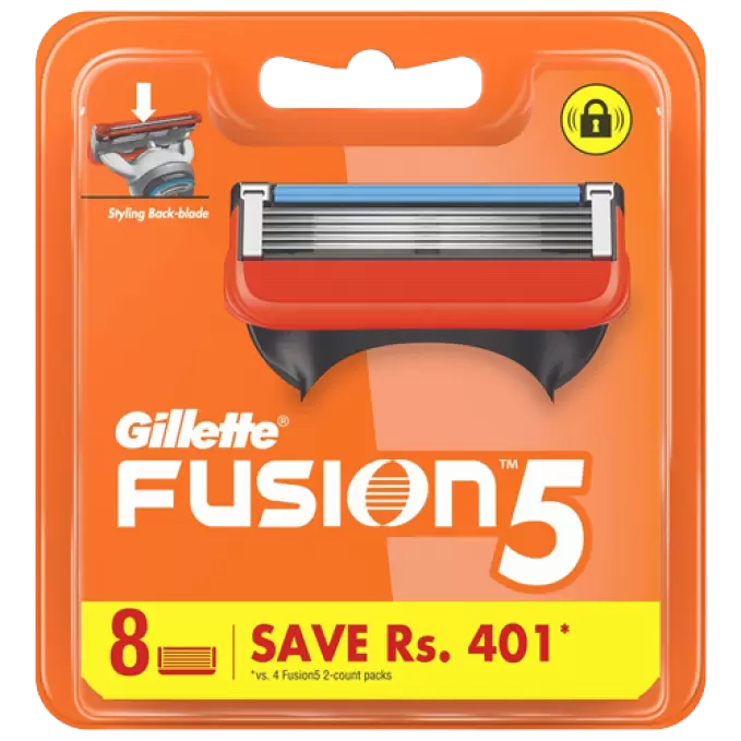 GILLETTE FUSION5 CARTRIDGES 8N 8 Nos