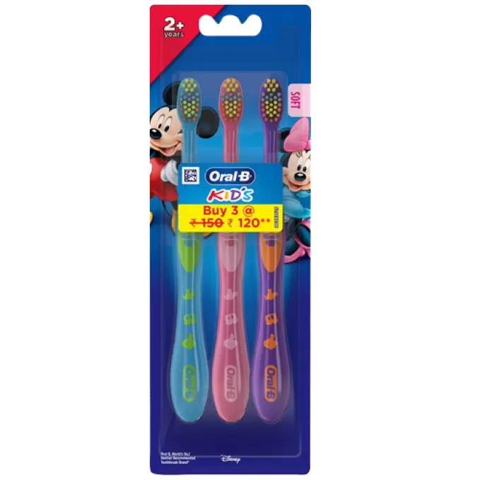 ORAL-B KIDS SOFT TOOTH BRUSH 3N 3 Nos