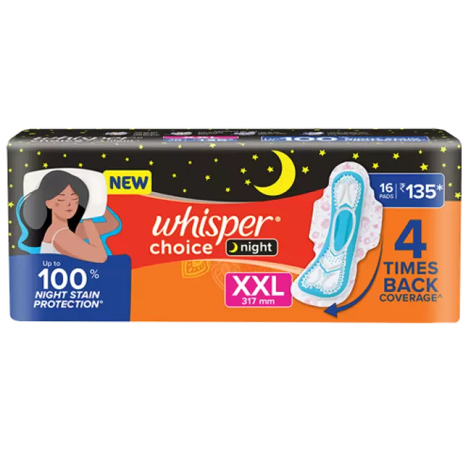 WHISPER CHOICE NIGHT XXL 16PADS 16 Nos