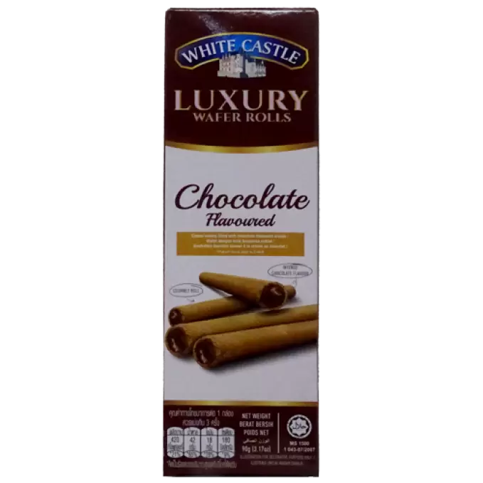 WHITE CASTLE CHOCOLATE WAFER ROLLS 90g BOX 90 gm