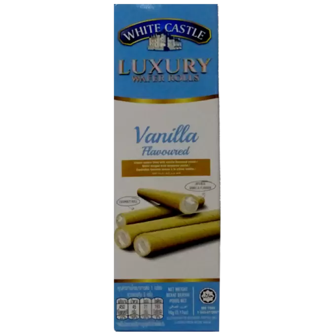 WHITE CASTLE VANILLA WAFER ROLLS 90g BOX 90 gm