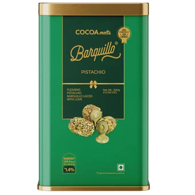 COCOA BARQUILLO PISTACHIO CHOCOLATE 200g TIN 200 gm