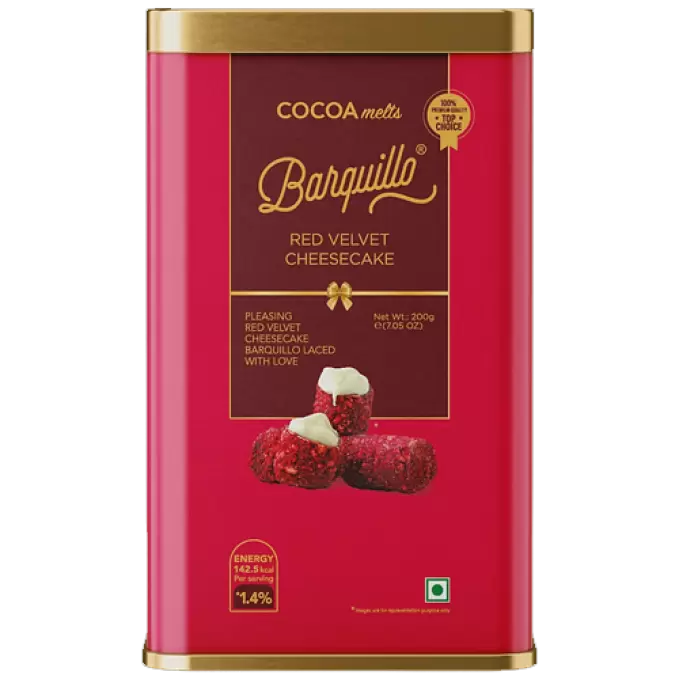 COCOA BARQUILLO RED VELVET CHEESECAKE CHOCOLATE 200g TIN 200 gm