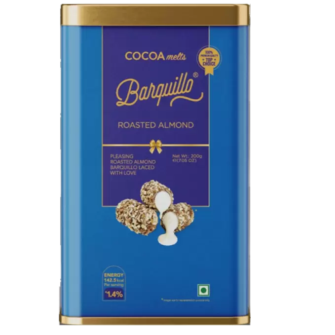 COCOA BARQUILLO ROASTED ALMOND CHOCOLATE 200g TIN 200 gm