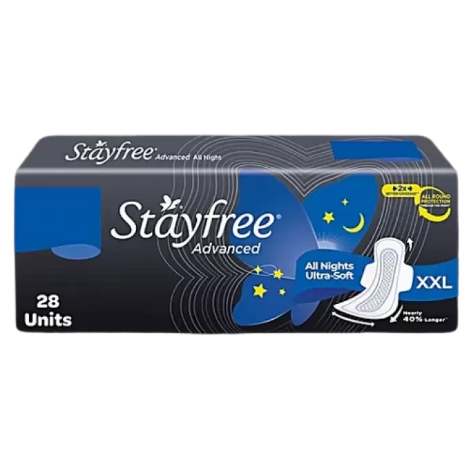 STAYFREE ADVANCE ALL NIGHT ULTRA  SOFT  XXL 28PADS 28 Nos