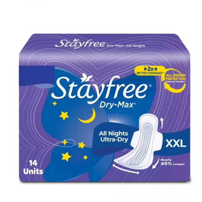 STAYFREE ALL NIGHT ULTRA- DRY  XXL 14PADS  14 Nos