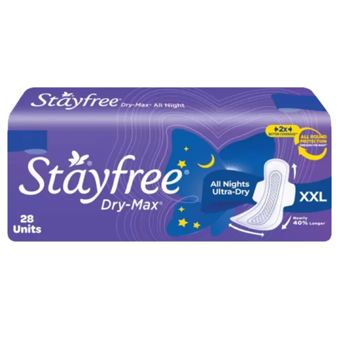 STAYFREE ALLNIGHT ULTRA DRY XXL 28PADS 28 Nos